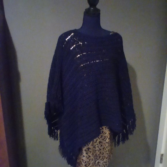 Ralph Lauren Poncho Black Medium - Picture 4 of 4